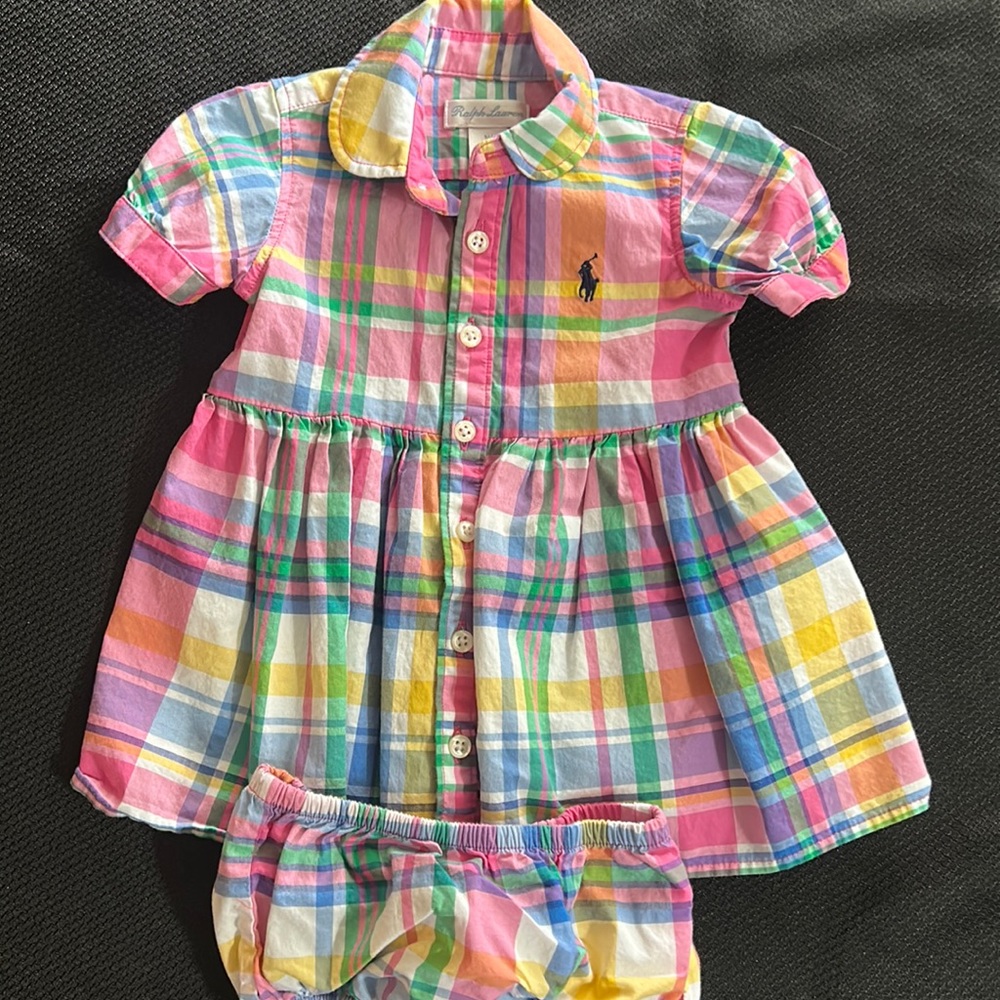 Ralph Lauren plaid dress with matching bloomers